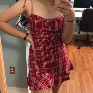 Red tie string dress